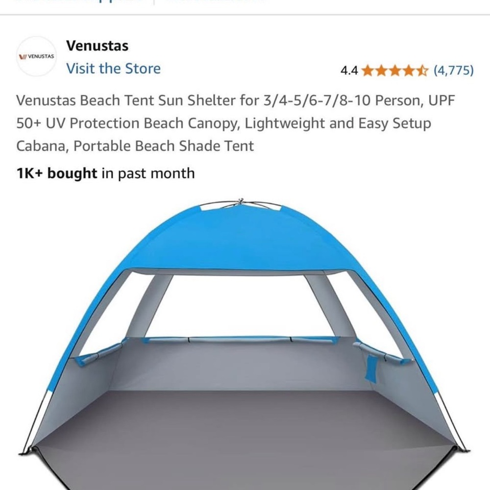 Venustas Blue Beach Tent Sun Shelter
